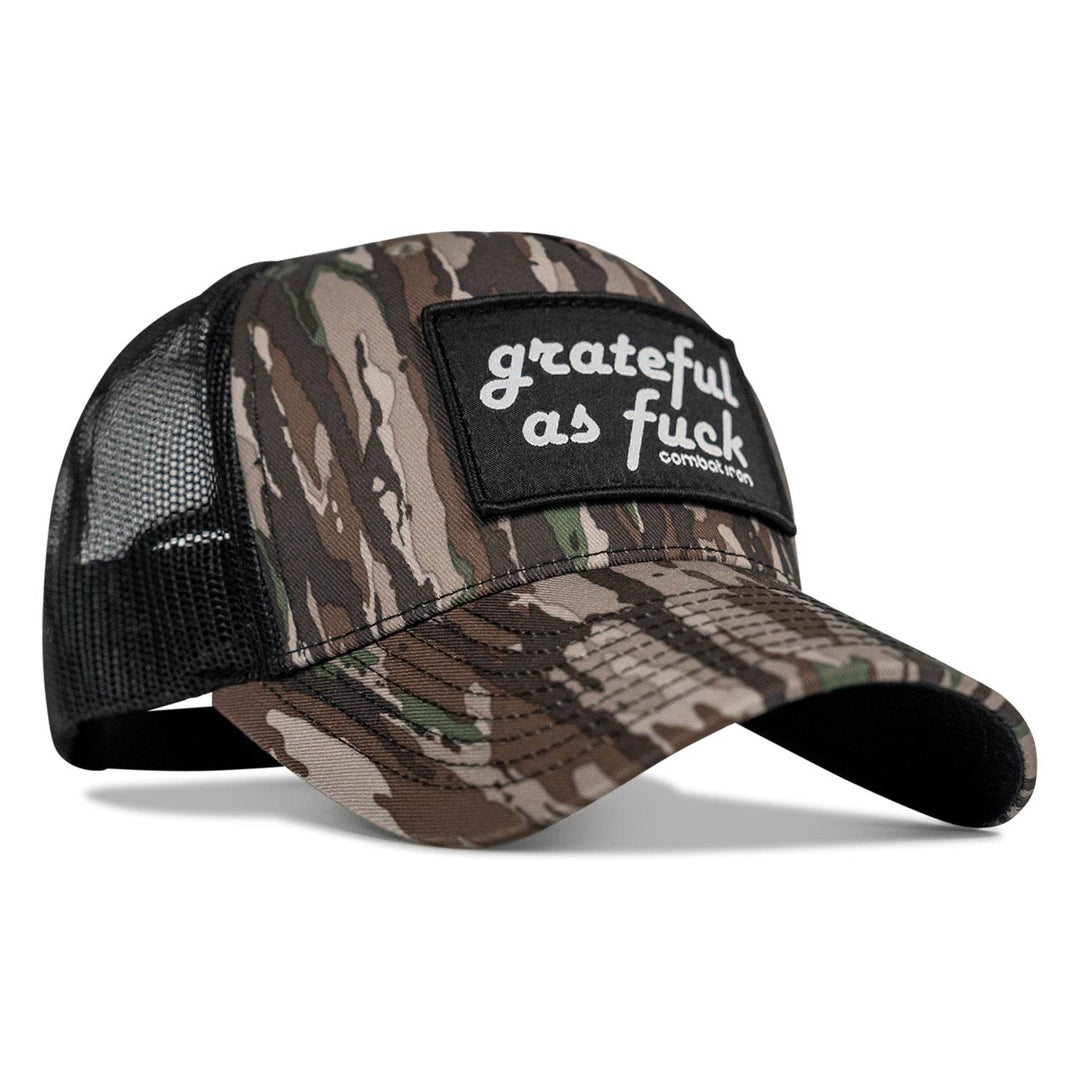 Grateful As F*ck Patch Mesh Snapback Hat - HEADWEAR - One Revolver Surfboards