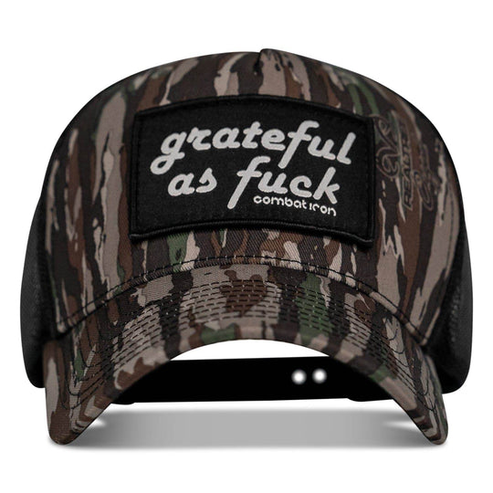 Grateful As F*ck Patch Mesh Snapback Hat - HEADWEAR - One Revolver Surfboards