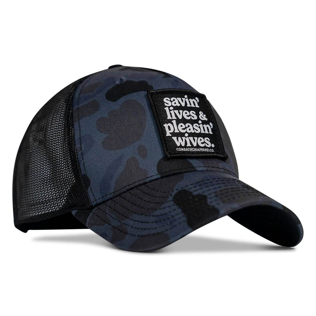 SAVIN' LIVES & PLEASIN' WIVES Patch SnapBack Hat - One Revolver Surfboards