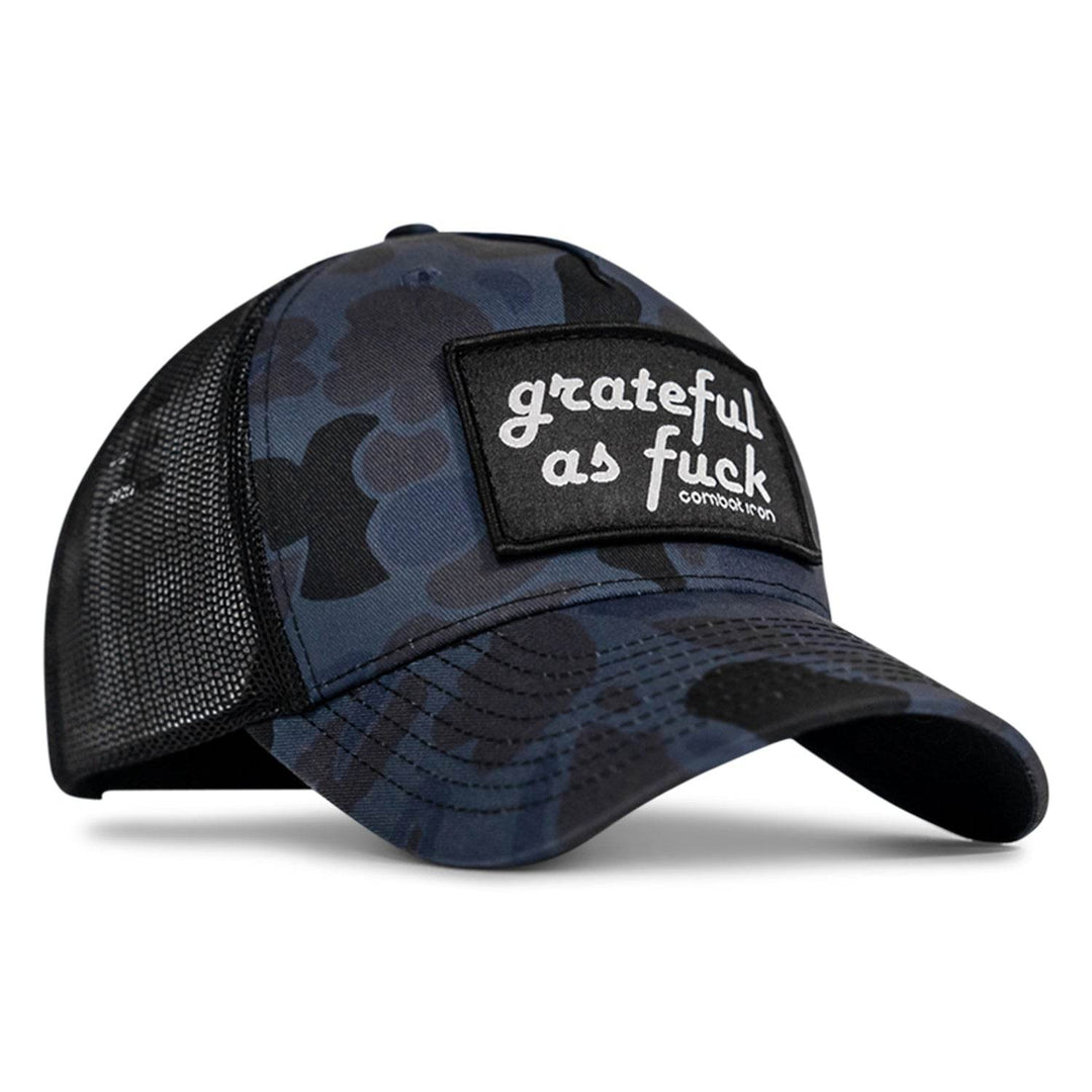 Grateful As F*ck Patch Mesh Snapback Hat - HEADWEAR - One Revolver Surfboards
