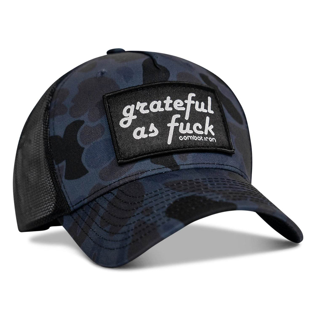 Grateful As F*ck Patch Mesh Snapback Hat - HEADWEAR - One Revolver Surfboards