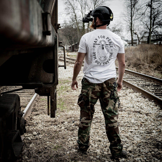 Pray For Peace. Prepare For War. Men's T-Shirt - One Revolver Surfboards