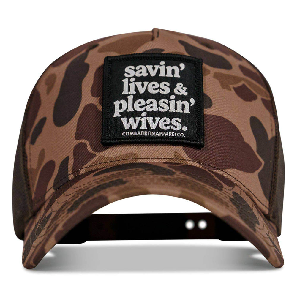 SAVIN' LIVES & PLEASIN' WIVES Patch SnapBack Hat - One Revolver Surfboards