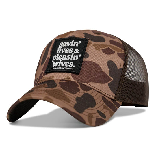 SAVIN' LIVES & PLEASIN' WIVES Patch SnapBack Hat - One Revolver Surfboards