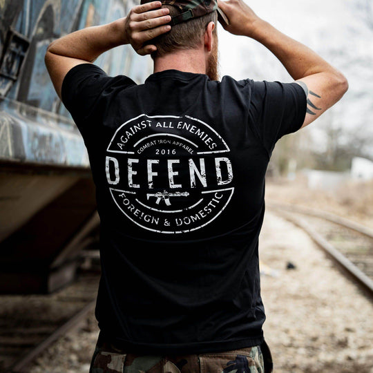 DEFEND AGAINST ALL ENEMIES MEN'S T-SHIRT - One Revolver Surfboards