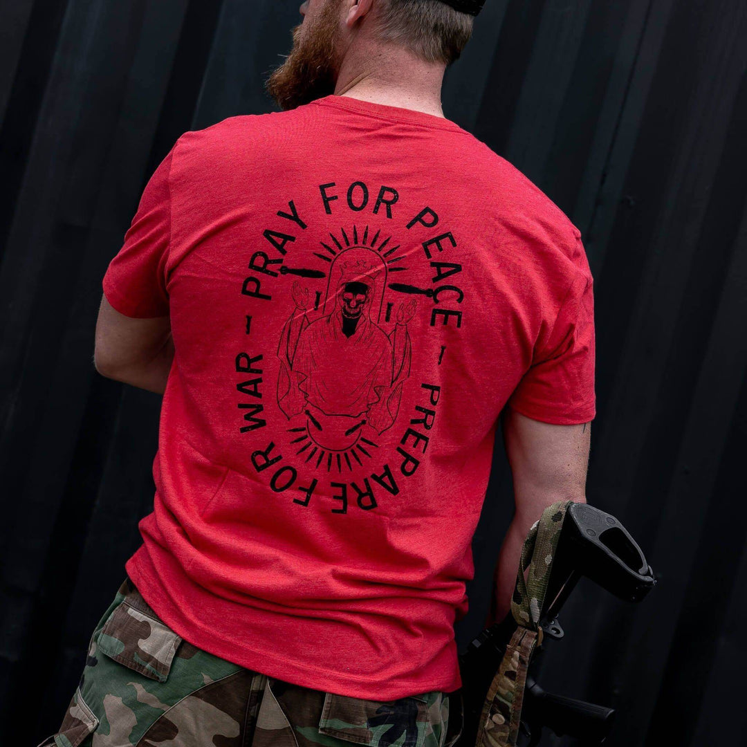 Pray For Peace. Prepare For War. Men's T-Shirt - One Revolver Surfboards