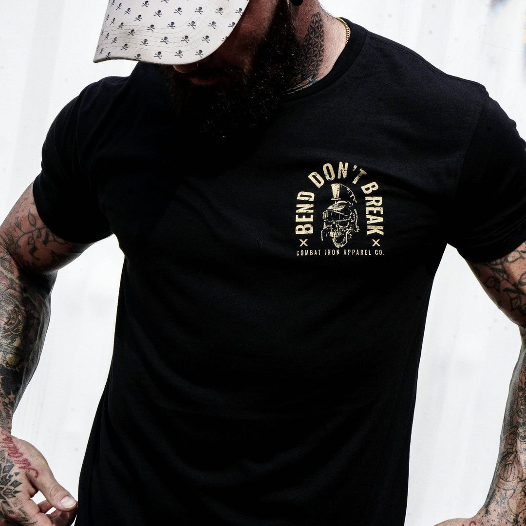 Bend Don't Break Barbell Skull Men's T-Shirt - One Revolver Surfboards