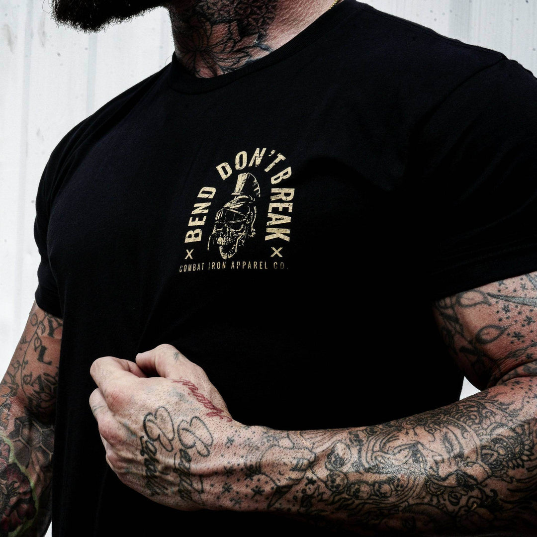 Bend Don't Break Barbell Skull Men's T-Shirt - One Revolver Surfboards