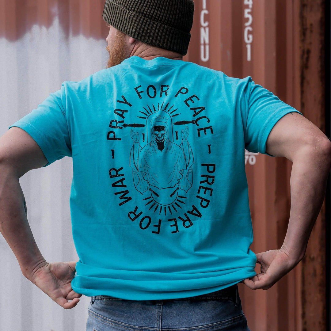 Pray For Peace. Prepare For War. Men's T-Shirt - One Revolver Surfboards