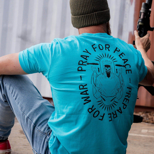 Pray For Peace. Prepare For War. Men's T-Shirt - One Revolver Surfboards