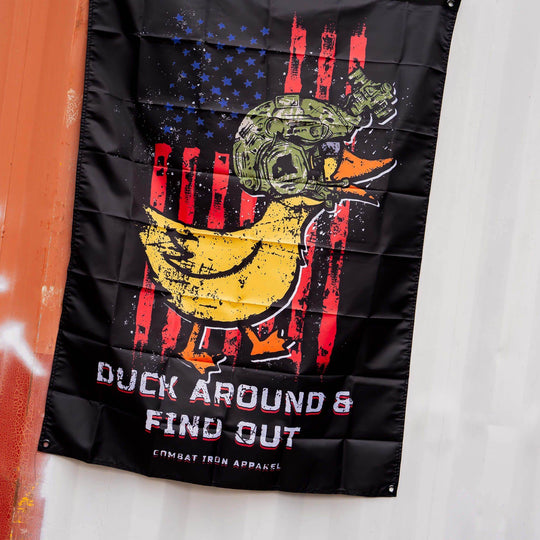 Duck Around & Find Out 3 X 4 Wall Flag - One Revolver Surfboards