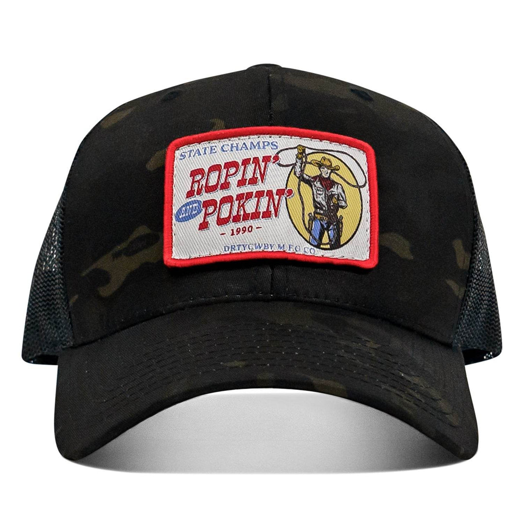 Ropin' and Pokin' Dirty Cowboys Patch SnapBack Hat - One Revolver Surfboards