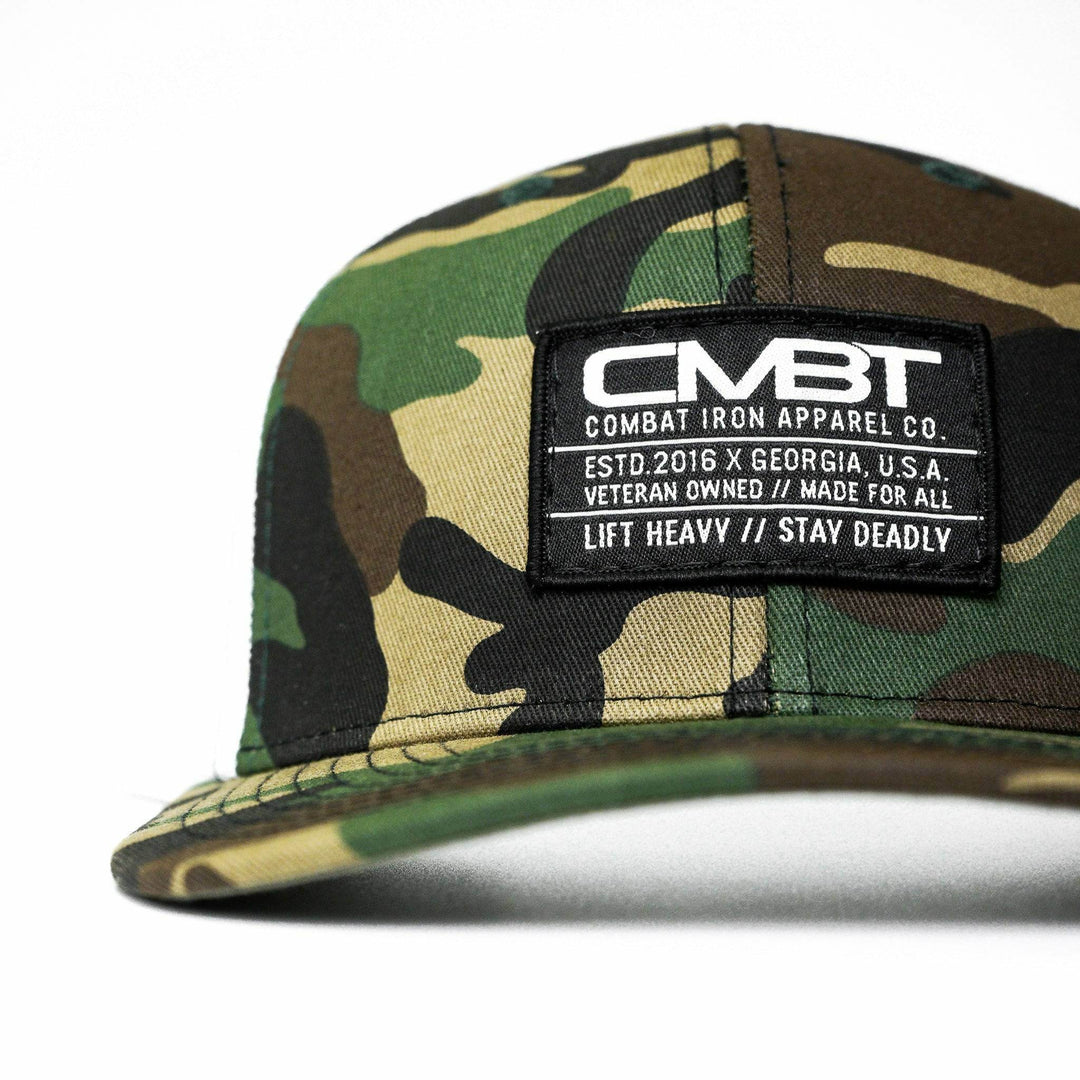 Branded CMBT Labeled Mid-Profile Snapback Hat - One Revolver Surfboards