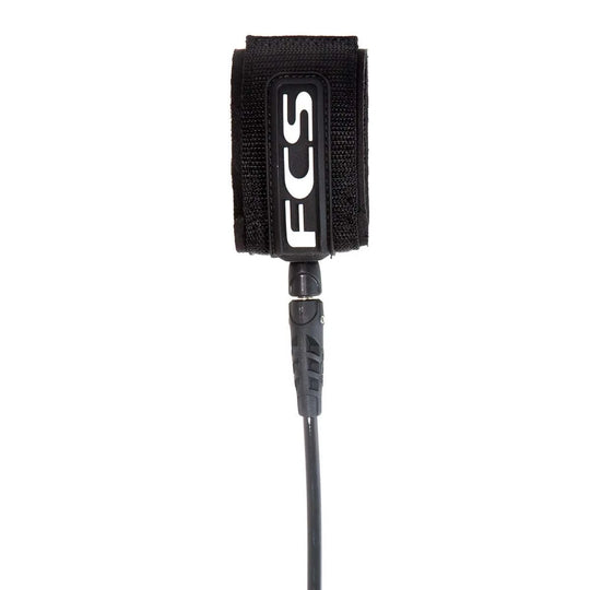 a close up of a black cord with a white logo on it