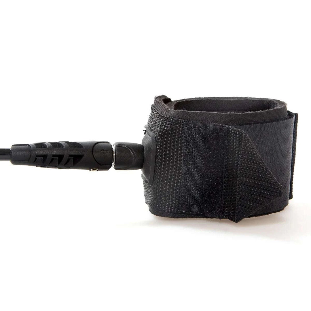 a close up of a black belt on a white background