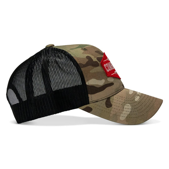 One Revolver Surfboards - Original AR Red Patch Mid-Profile Mesh Snapback Hat HEADWEAR