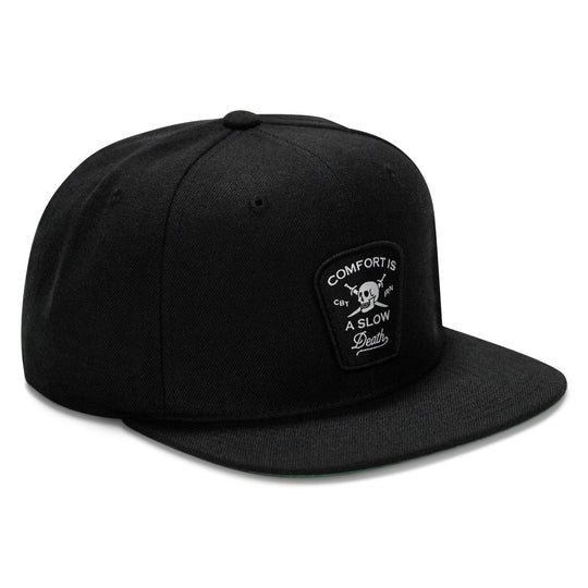 One Revolver Surfboards - Comfort Is A Slow Death Patch Flatbill Snapback Hat HEADWEAR