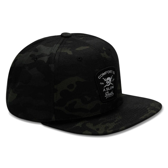One Revolver Surfboards - Comfort Is A Slow Death Patch Flatbill Snapback Hat HEADWEAR