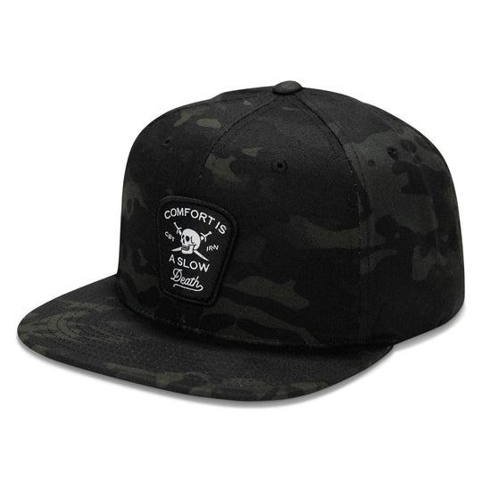 One Revolver Surfboards - Comfort Is A Slow Death Patch Flatbill Snapback Hat HEADWEAR