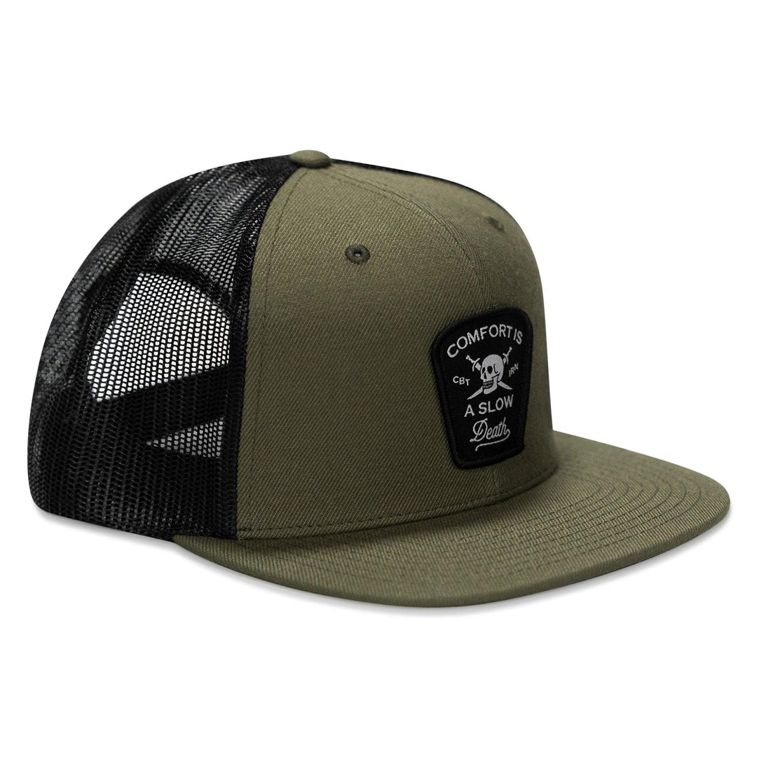 One Revolver Surfboards - Comfort Is A Slow Death Patch Flatbill Snapback Hat HEADWEAR