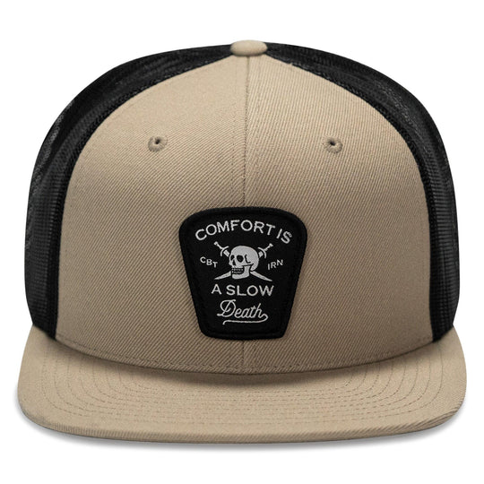One Revolver Surfboards - Comfort Is A Slow Death Patch Flatbill Snapback Hat HEADWEAR