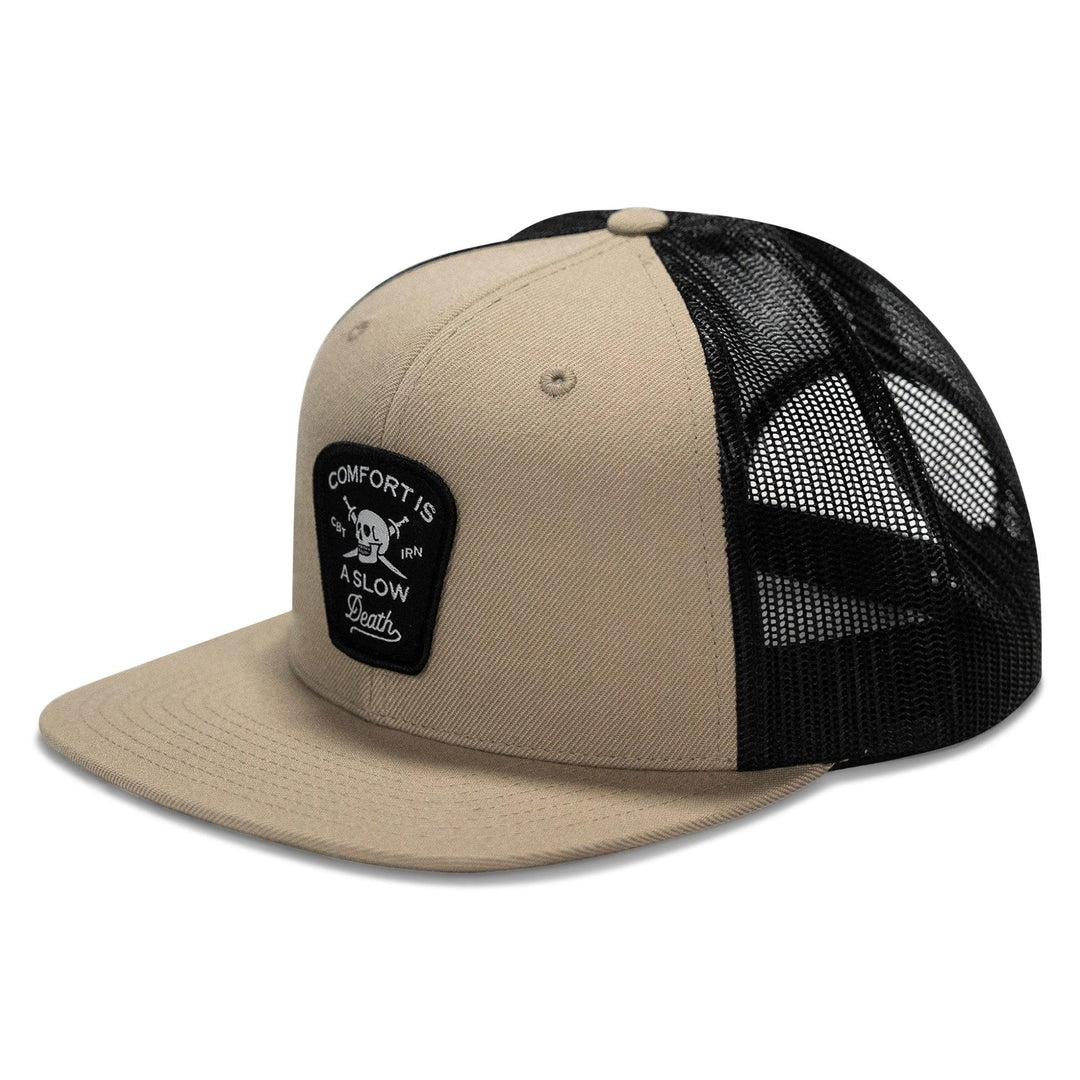One Revolver Surfboards - Comfort Is A Slow Death Patch Flatbill Snapback Hat HEADWEAR