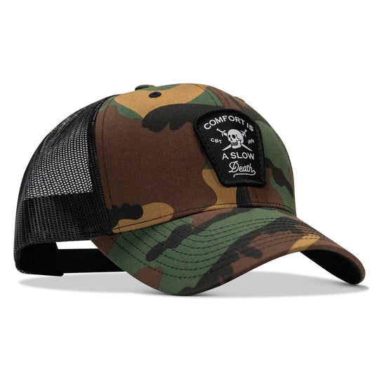 One Revolver Surfboards - Comfort Is A Slow Death Patch Snapback Hat HEADWEAR