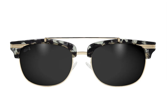 One Revolver Surfboards - Matte Gray Tortoise Shell Gold - Jet Black Lens Polarized - Castaway Castaway