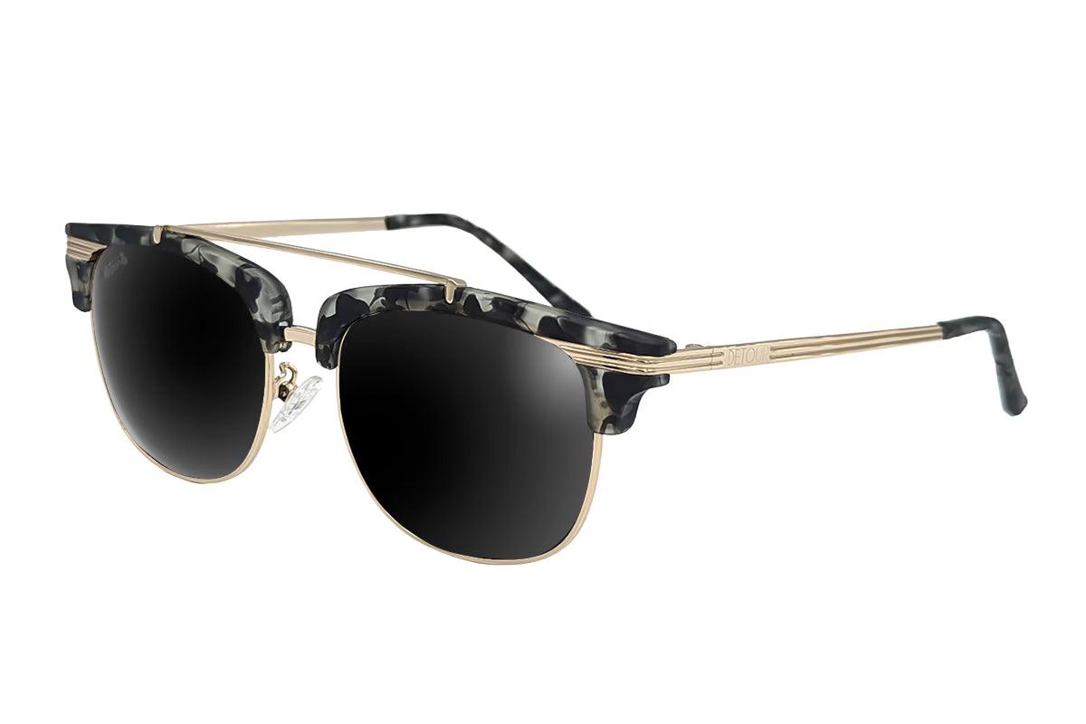 One Revolver Surfboards - Matte Gray Tortoise Shell Gold - Jet Black Lens Polarized - Castaway Castaway