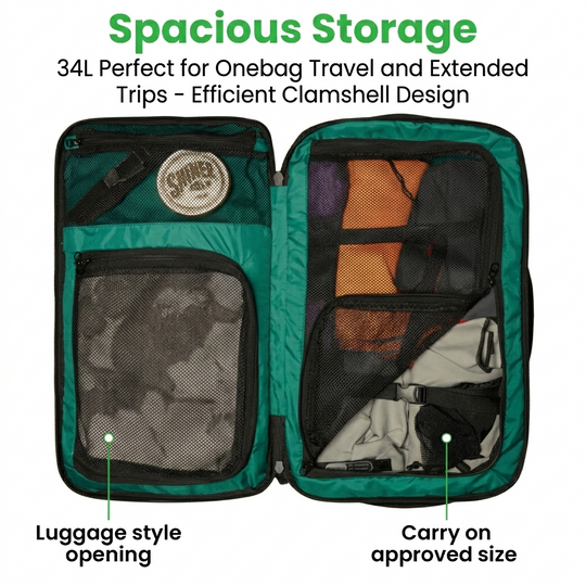 Island Hopper 2.0 Travel Backpack – New Matte Black | Lightweight Waterproof 28L &amp; 34L