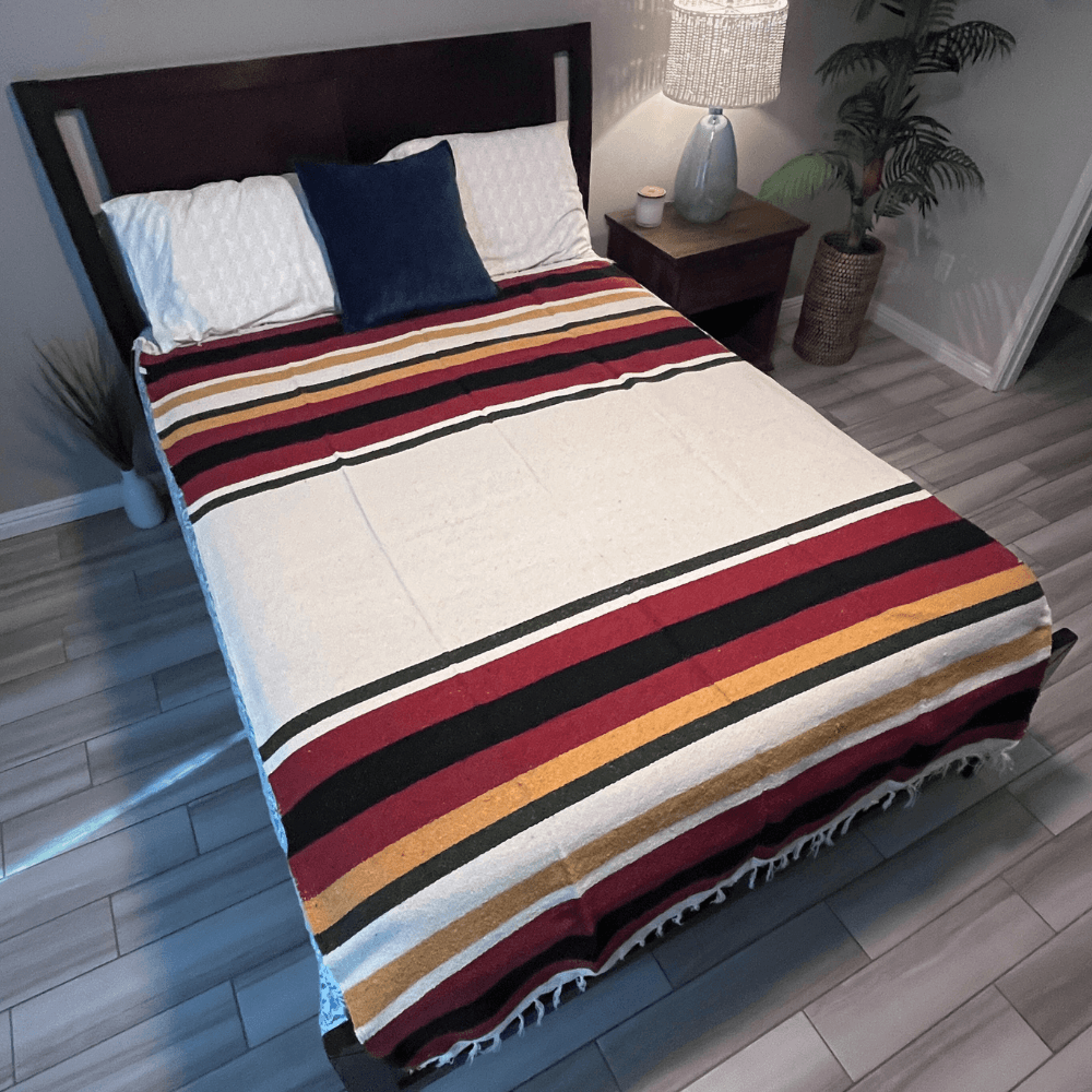 Wool Striped Mexican Blanket - One Revolver Surfboards