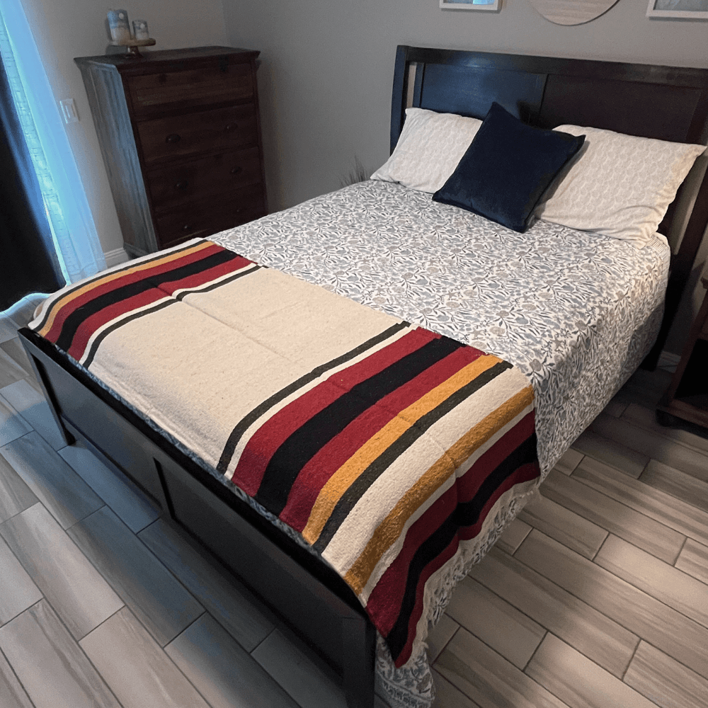 Wool Striped Mexican Blanket - One Revolver Surfboards