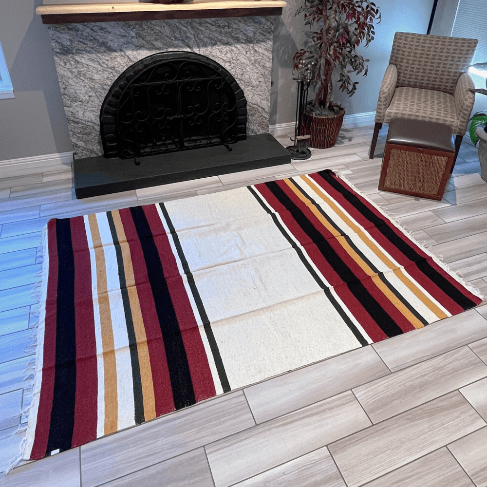 Wool Striped Mexican Blanket - One Revolver Surfboards