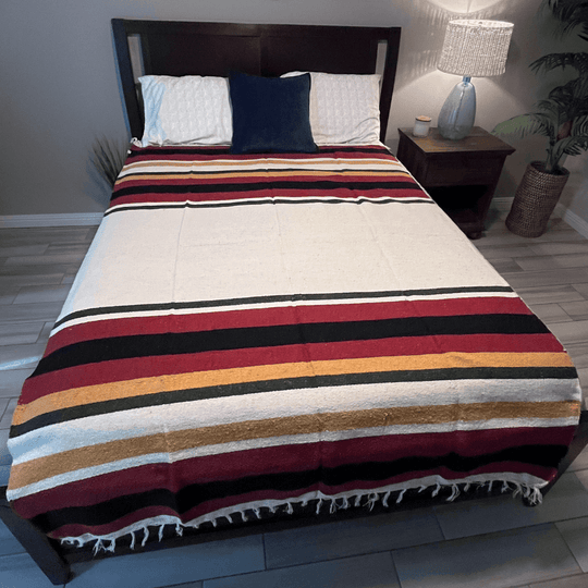 Wool Striped Mexican Blanket - One Revolver Surfboards