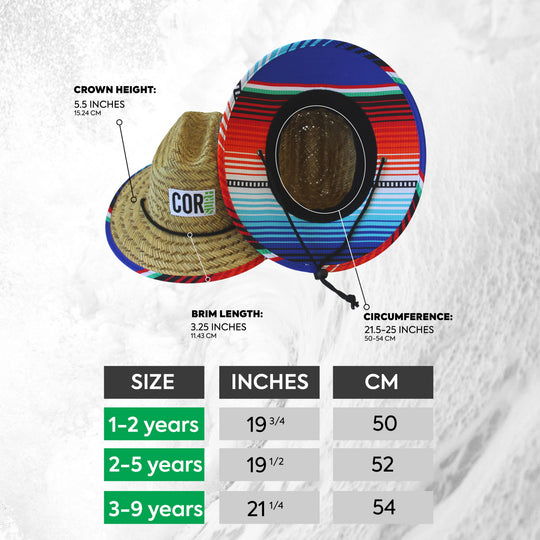 Kids Straw Hat Summer Beach Hat for Boys and Girls - Sarape