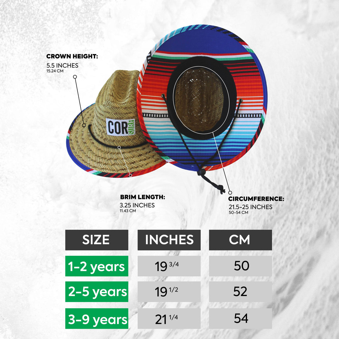 Kids Straw Hat Summer Beach Hat for Boys and Girls - Sarape - One Revolver Surfboards