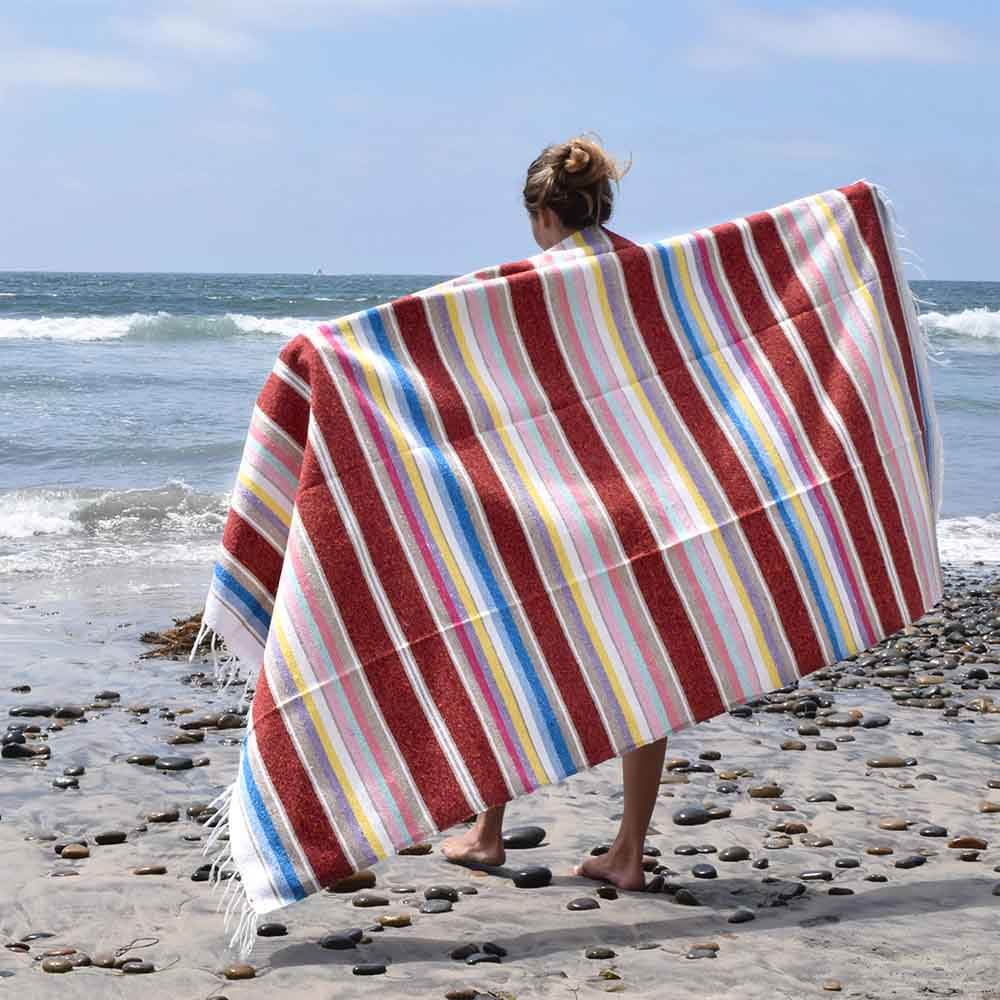 100% Cotton Red Serape Blanket - One Revolver Surfboards