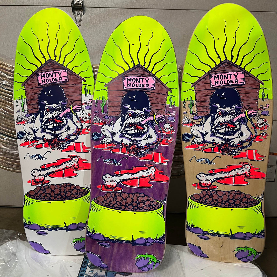 BBC Monty Nolder Bulldog #2 Limited Edition Deck 10.25”x31” HAND-PAINTED - Skateboard Decks - One Revolver Surfboards
