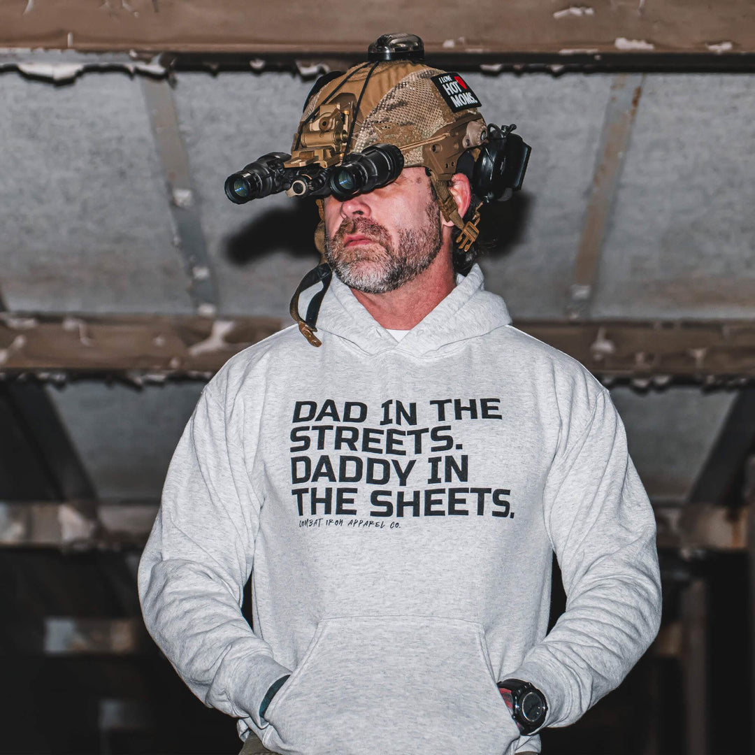 Dad In The Streets. Daddy In The Sheets. Men's Hoodie - One Revolver Surfboards