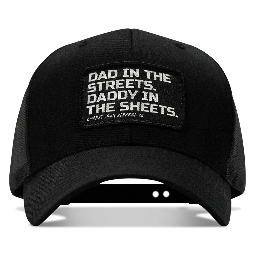 One Revolver Surfboards - Dad In The Streets. Daddy In The Sheets. Black Patch Snapback Hat HEADWEAR