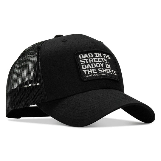 One Revolver Surfboards - Dad In The Streets. Daddy In The Sheets. Black Patch Snapback Hat HEADWEAR