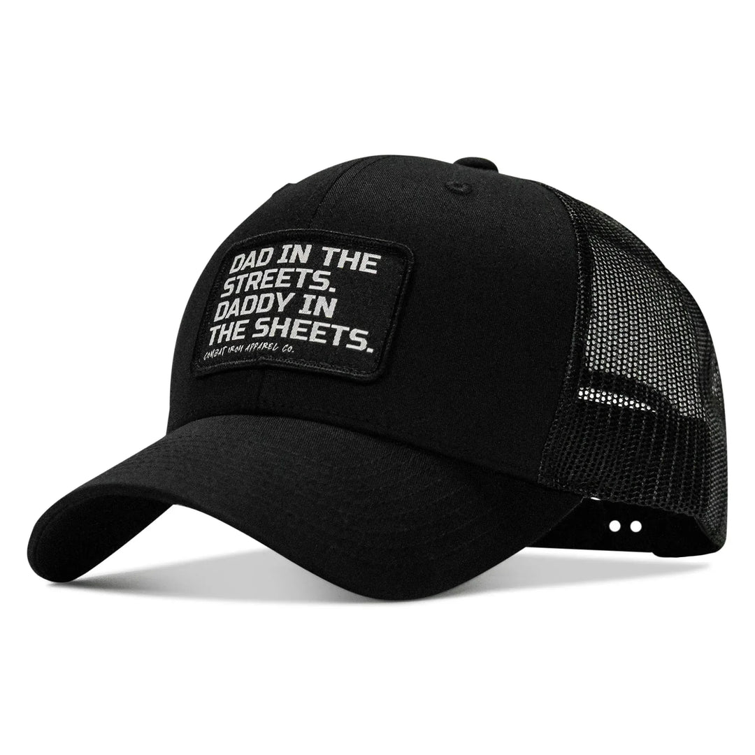 One Revolver Surfboards - Dad In The Streets. Daddy In The Sheets. Black Patch Snapback Hat HEADWEAR