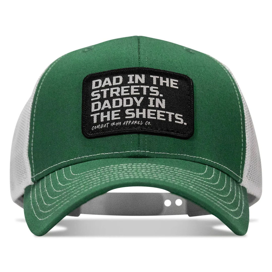 One Revolver Surfboards - Dad In The Streets. Daddy In The Sheets. Black Patch Snapback Hat HEADWEAR