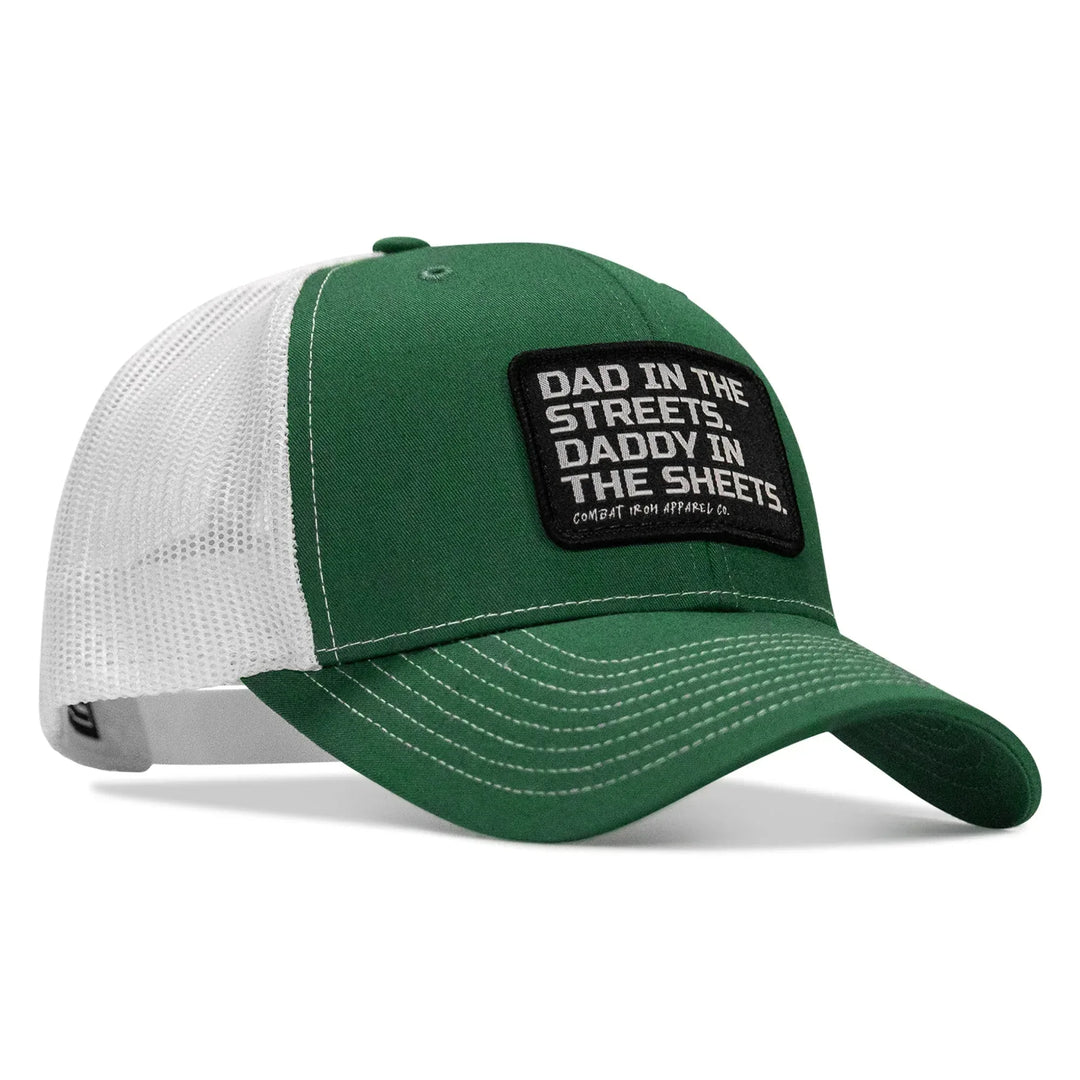 One Revolver Surfboards - Dad In The Streets. Daddy In The Sheets. Black Patch Snapback Hat HEADWEAR