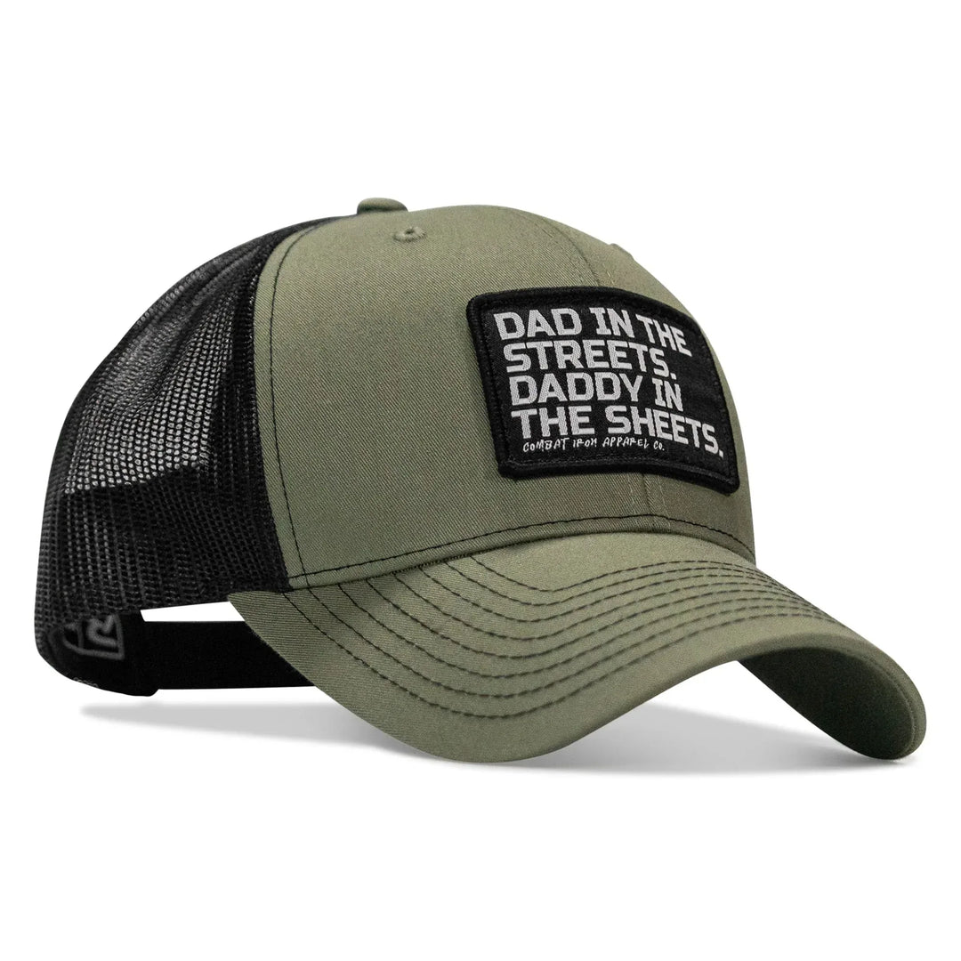 One Revolver Surfboards - Dad In The Streets. Daddy In The Sheets. Black Patch Snapback Hat HEADWEAR