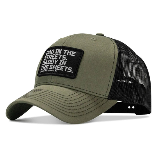 One Revolver Surfboards - Dad In The Streets. Daddy In The Sheets. Black Patch Snapback Hat HEADWEAR