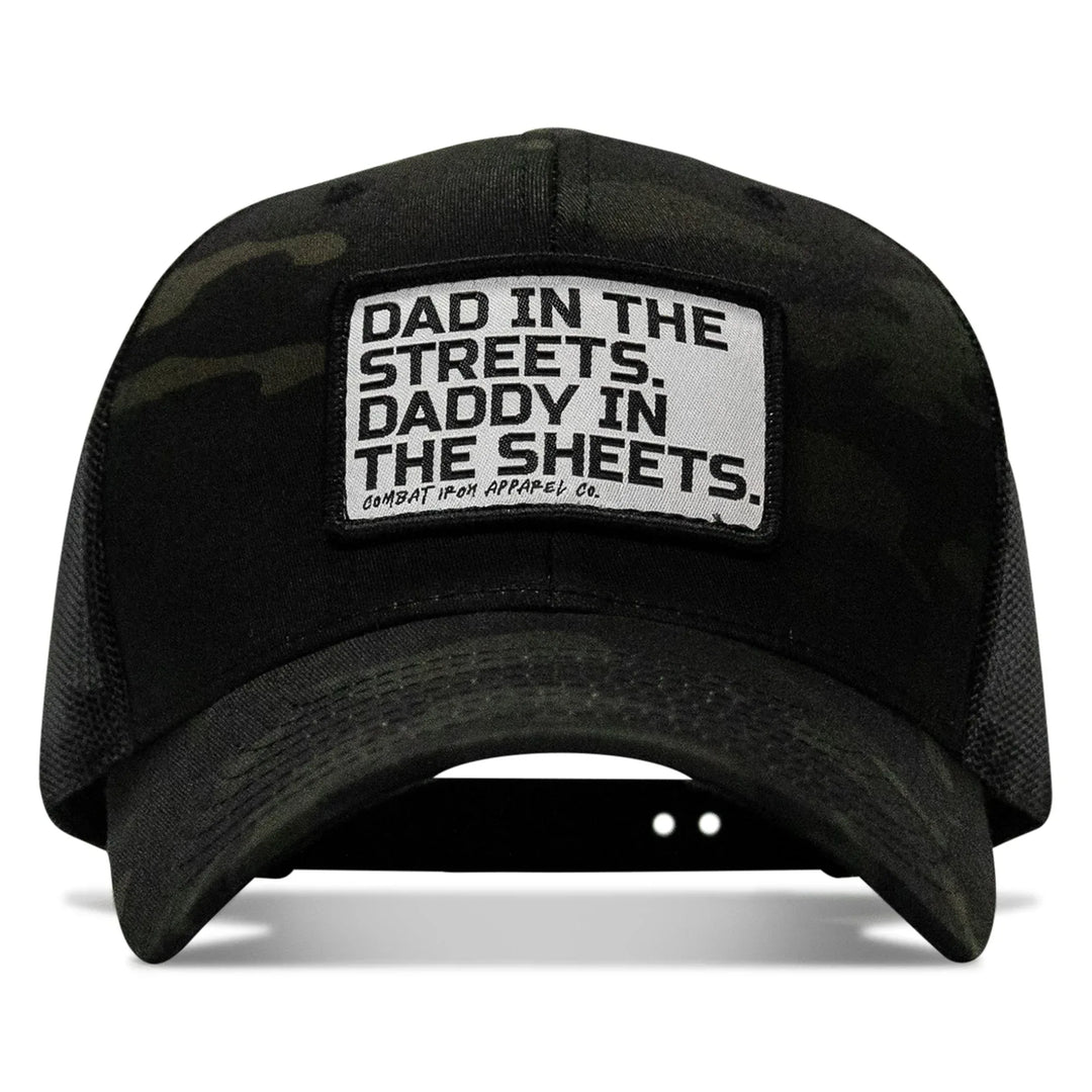 One Revolver Surfboards - Dad In The Streets. Daddy In The Sheets. White Patch Snapback Hat HEADWEAR