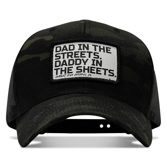 One Revolver Surfboards - Dad In The Streets. Daddy In The Sheets. White Patch Snapback Hat HEADWEAR