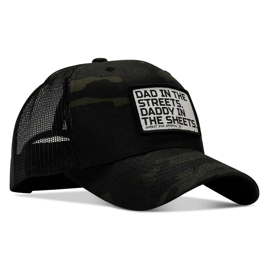 One Revolver Surfboards - Dad In The Streets. Daddy In The Sheets. White Patch Snapback Hat HEADWEAR