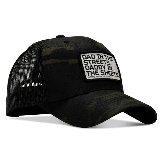 One Revolver Surfboards - Dad In The Streets. Daddy In The Sheets. White Patch Snapback Hat HEADWEAR